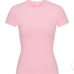 SKIMS COTTON JERSEY T-SHIRT | Bubblegum, size S